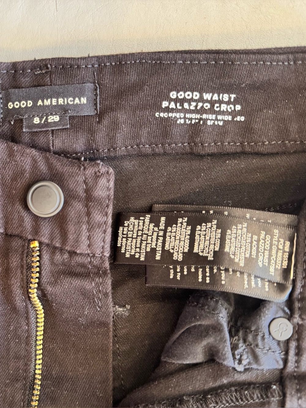 Good American Good Waist Cropped Palazzo Jeans (Size 8) - Picture 7 of 10